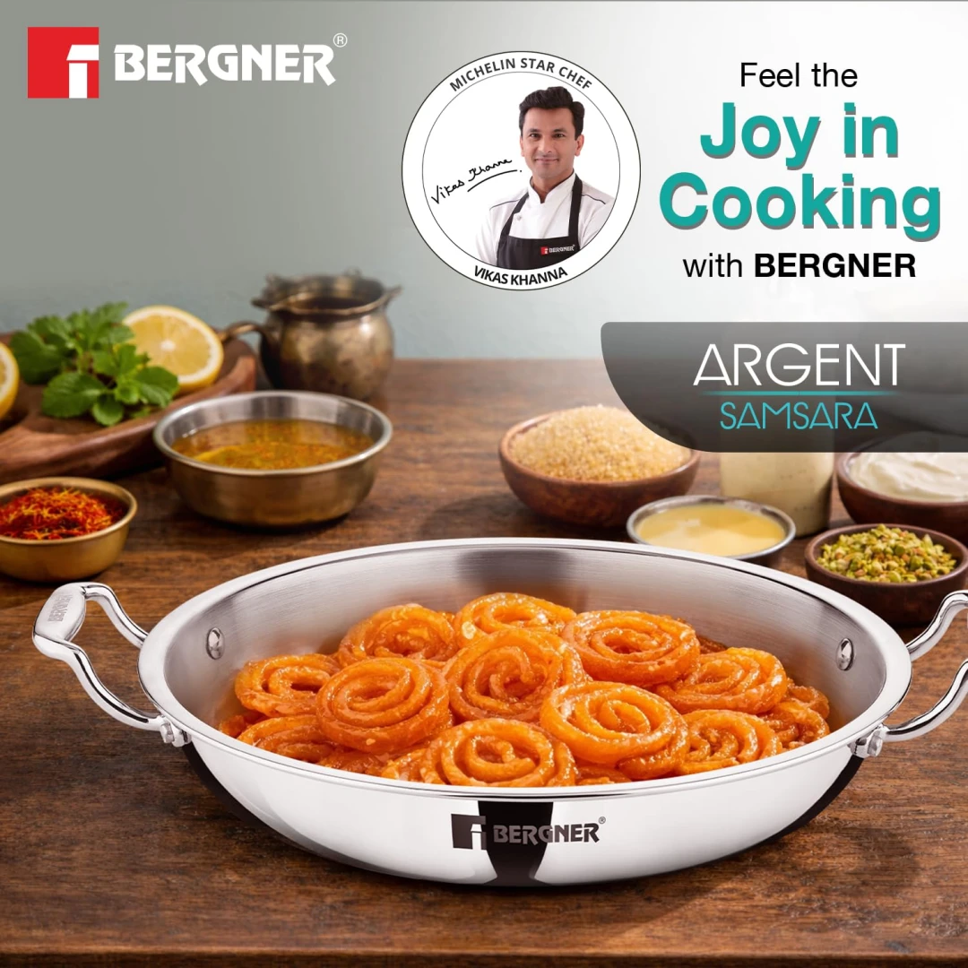 Bergner Argent Samsara Jalebi Pan Triply 28 cm – view 2