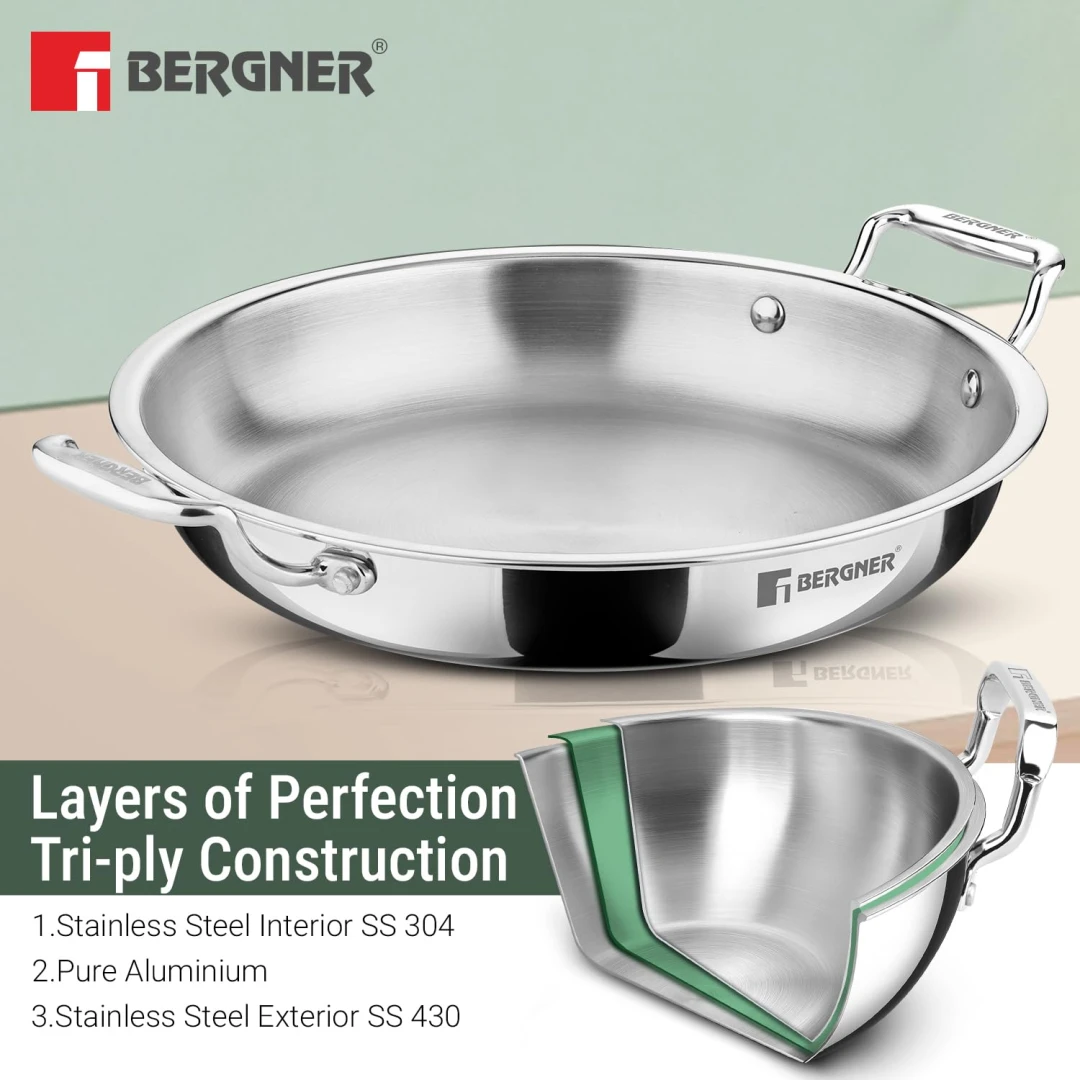 Bergner Argent Samsara Jalebi Pan Triply 28 cm – view 4