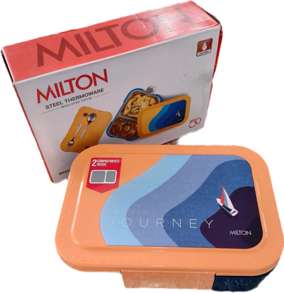 Milton Bento Bravo Tiffin 2 Compartments Blue & Orange