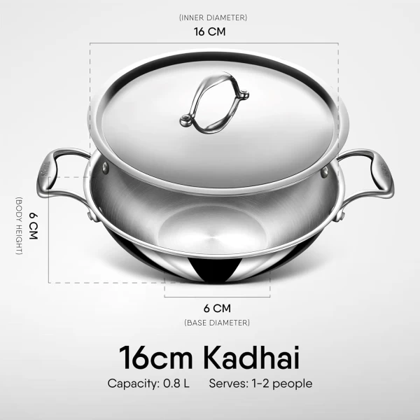 Stahl Kadhai Artisan 16 cm Steel Lid 4316