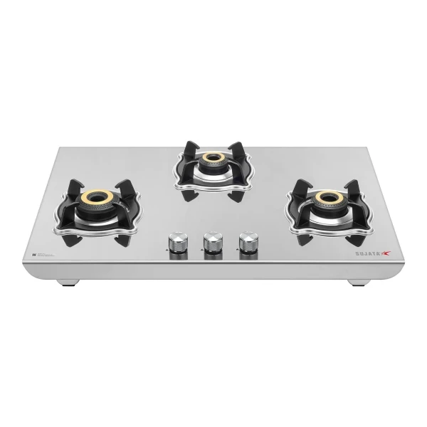Sujata 3 Burner LPG Stove Robusto 2mm Steel Cooktop