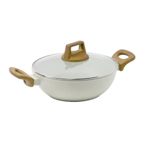 Bergner Naturally Kadhai White Ceramic 24cm 2.5 Ltr
