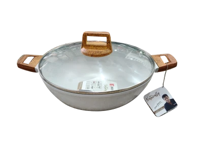 Bergner Naturally Kadhai White Ceramic 28cm 4.4 Ltr