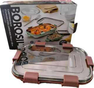 Borosil Carryfresh Slim Steel Lunch Box 700+250 Peach