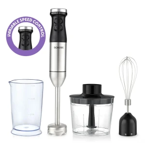 Borosil Hand Blender with Chopper & Whisker 800W Smartblend
