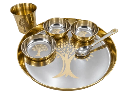 Classic Kansa Kalpavriksha Thali Set of 6