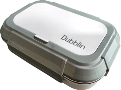 DUBBLIN Bento 4 School TIFFIN CUISINE White Grey