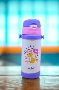 Dubblin Vaccum Flask School Bottle Charlie 350ml Pink Blue