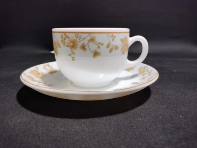 La Opala Cup & Saucer Set-12 Medusa Gold
