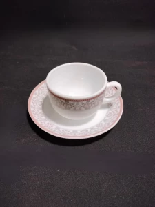 La Opala Cup & Saucer Set-12 Moroccan Pink