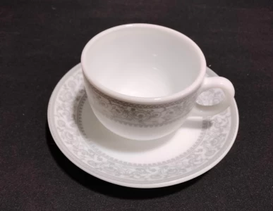 La Opala Cup & Saucer Set-12 Persian Silver