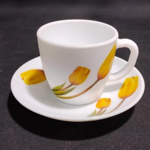 Larah Borosil Cup & Saucer Magnum Bellflower
