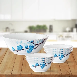 Larah Borosil Pudding Set of 7 Fluted Mimosa