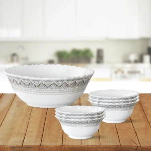 Larah Borosil Pudding Set of 7 Fluted Small Classic