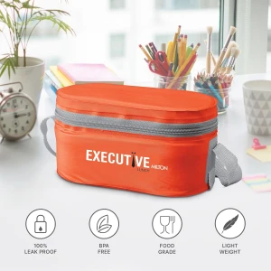 Milton Executive Lunch Box 3 Containers Orange Cover