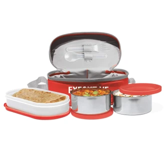Milton Executive Lunch Box 3 Containers Red Cover