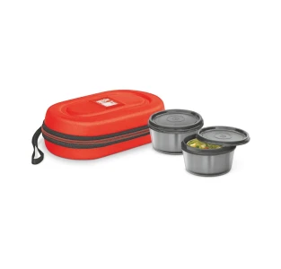 Milton Nutri Lunch Box Microwavable Steel Containers Red Bag