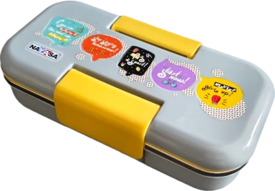 NAYASA School Tiffin MARCO SMALL Bento 2 Grey Yellow