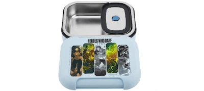 NAYASA Stainless Steel Insulated Curve Big Justice League Heroes Who Dare Grey
