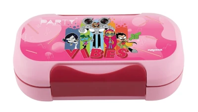 NAYASA Stainless Steel Insulated Lunch Box Curve Small Teen Titans Go Pink Vibes