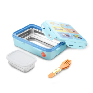 NAYASA Stainless Steel Insulated Lunch Box Nutri Lunch Blue