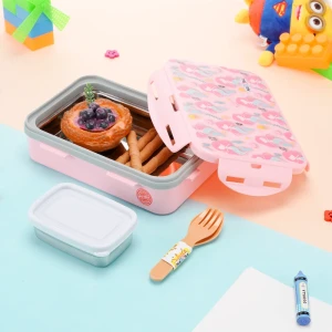 NAYASA Stainless Steel Insulated Lunch Box Nutri Lunch Pink