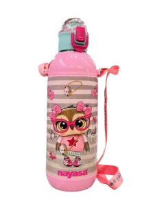 Nayasa School Bottle Tumble 700 Pink Owl 