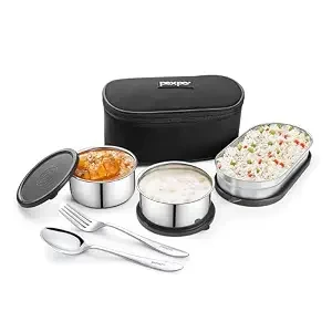 Pexpo Lunch Box 3 Containers Delight Steel