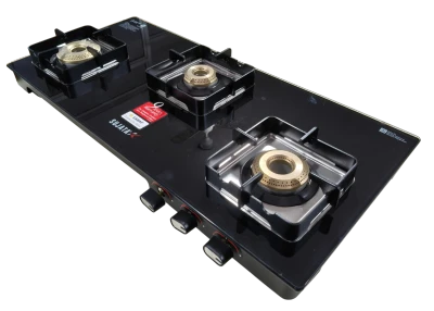 Sujata 3 Burner LPG Stove Regal Glass Cooktop