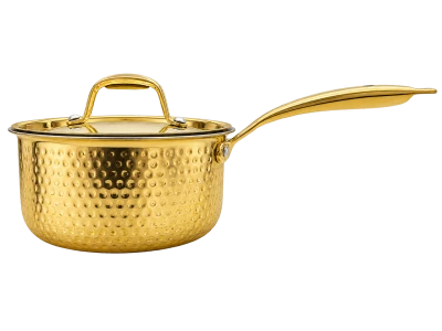 Traditional Brass Sauce Pan with Kalai – Hammered Finish