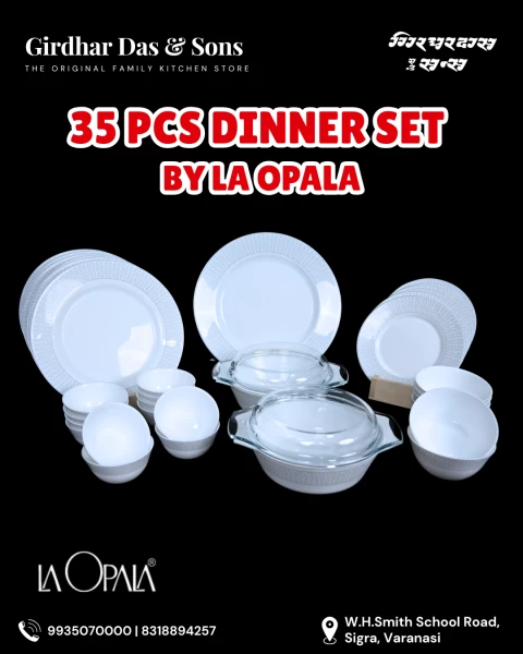 La Opala Velvet Series 35 Pc Dinner Set Stella Grey