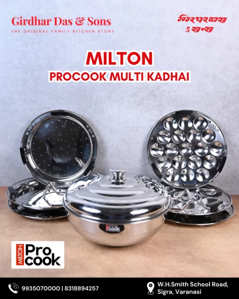 Milton Multi Kadhai for Idli Momo Dhokla
